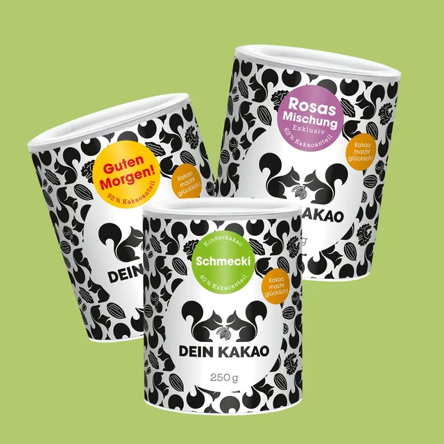 dein-kakao-kakaoset-schokopulver-trio-trinkschokolade-750-g-zuckerfrei image 1
