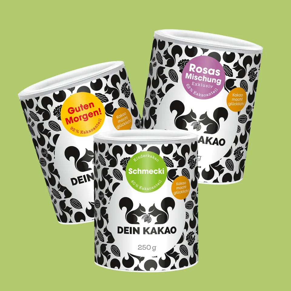 dein-kakao-kakaoset-schokopulver-trio-trinkschokolade-750-g-zuckerfrei image 1