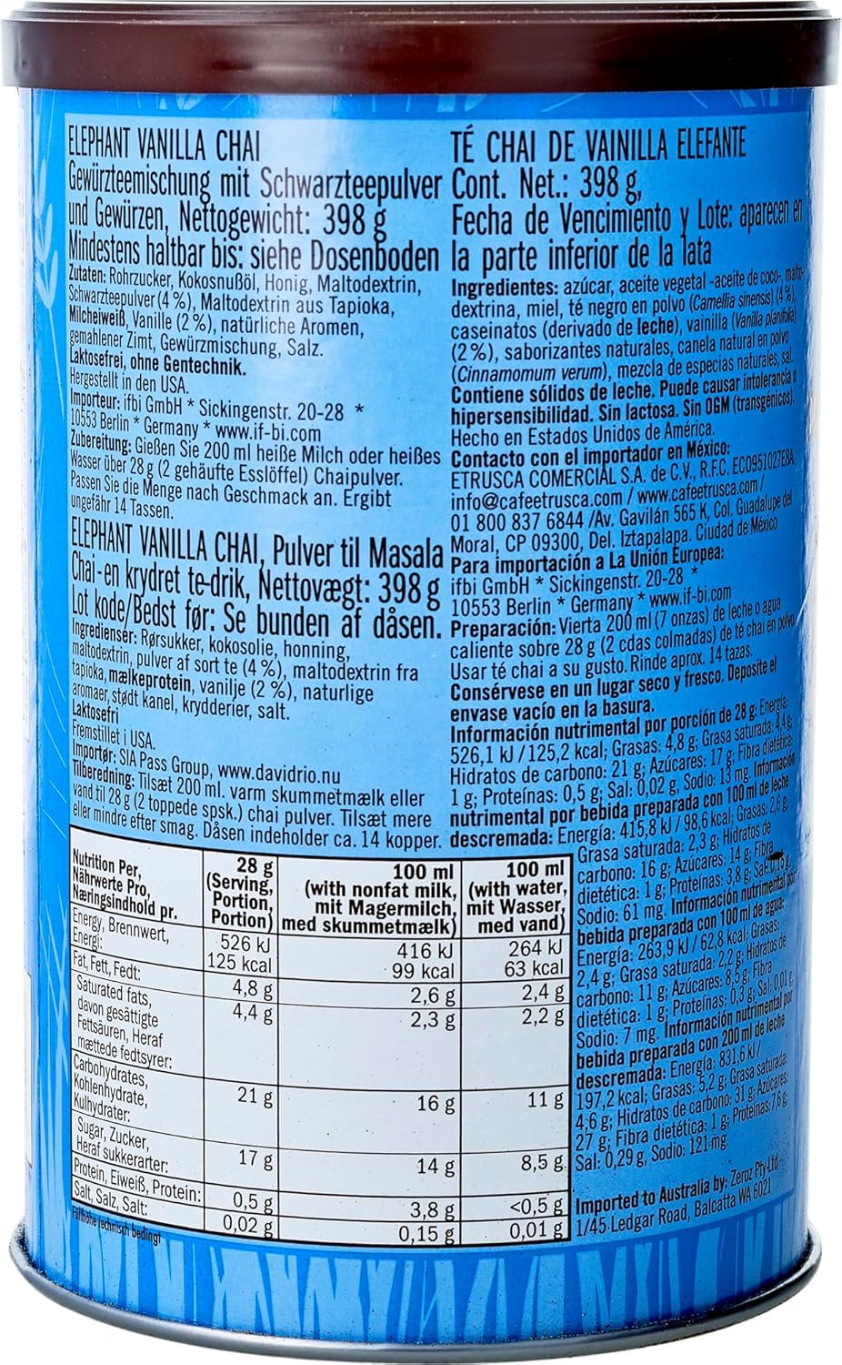david-rio-signature-chai-vanilla-chai-latte-pulver-398-g-dose image 2