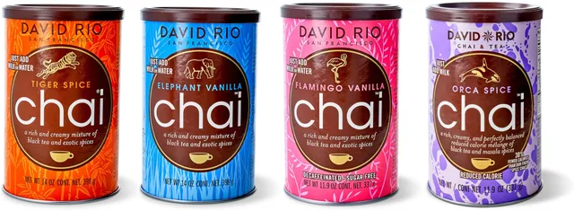 david-rio-signature-chai-latte-pulver-set-tiger-elephant-orca-flamingo image 1