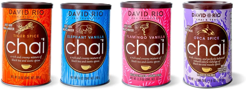 david-rio-signature-chai-latte-pulver-set-tiger-elephant-orca-flamingo image 1