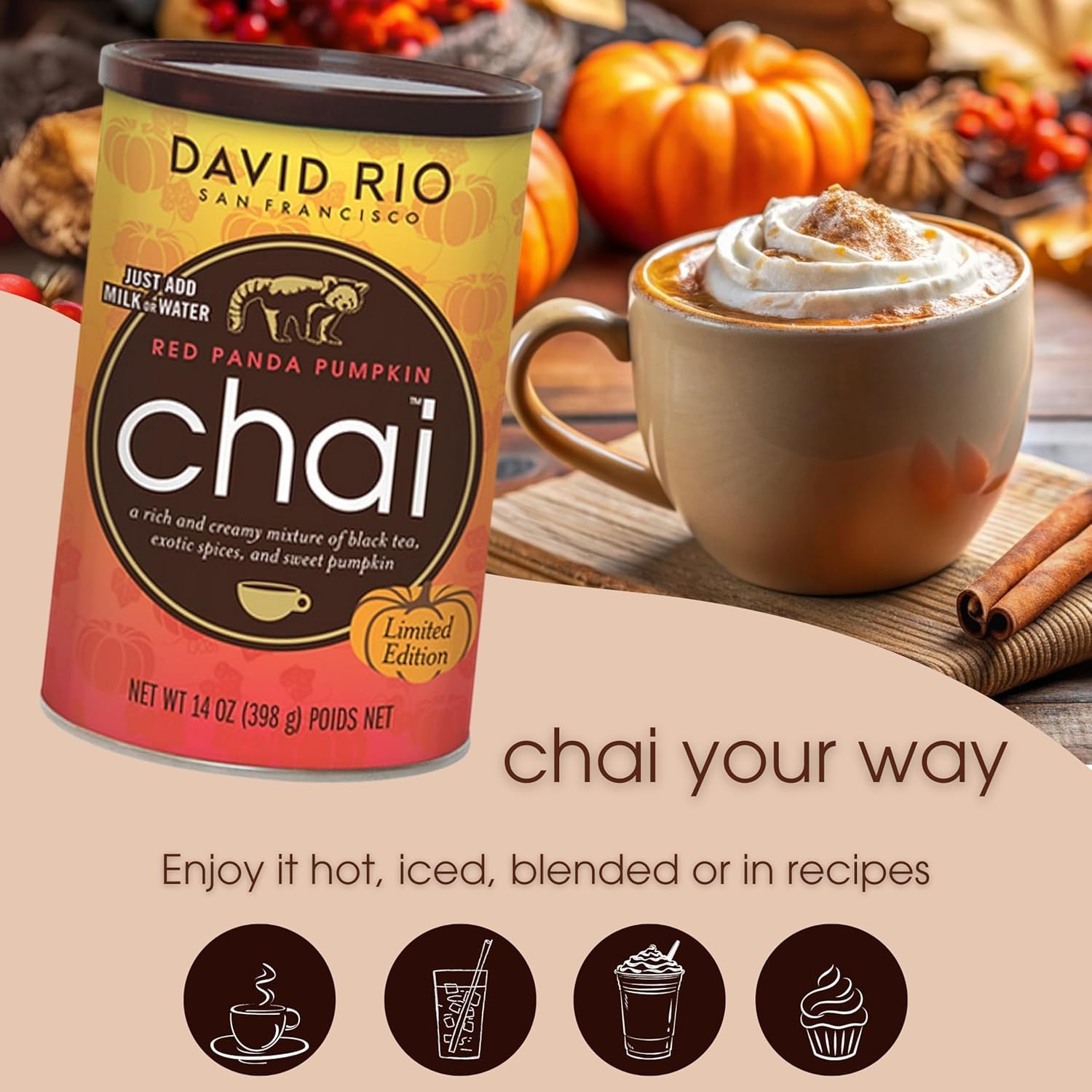 david-rio-signature-red-panda-pumpkin-chai-pulver-398g-herbst image 5