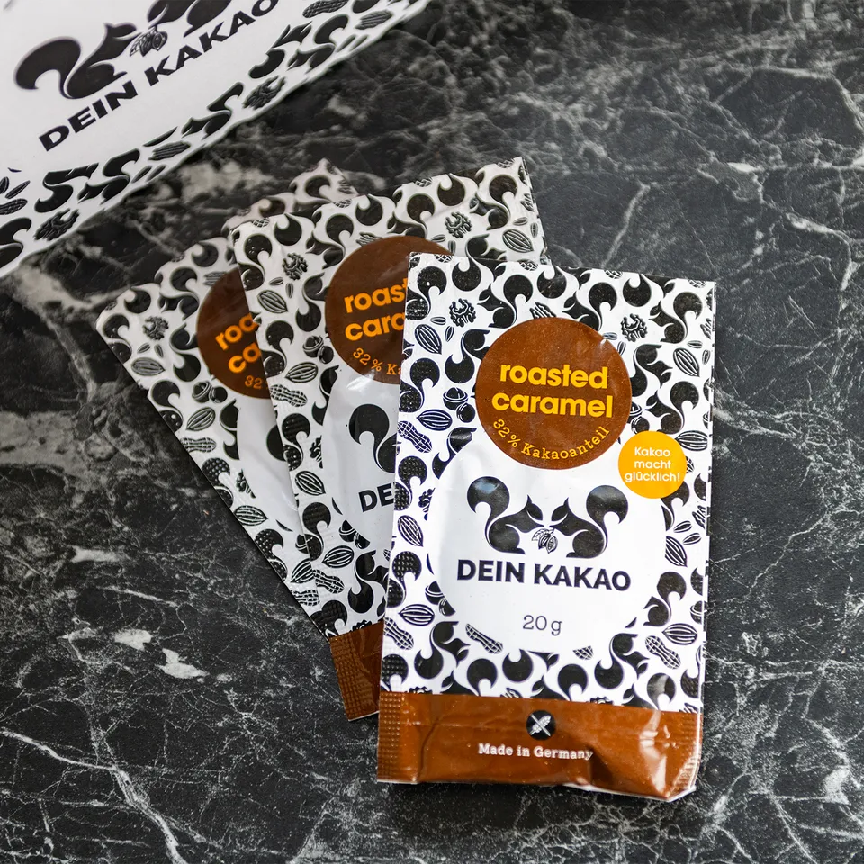 dein-kakao-roasted-caramel-kakaopulver-20er-box-400-g-karamell image 1