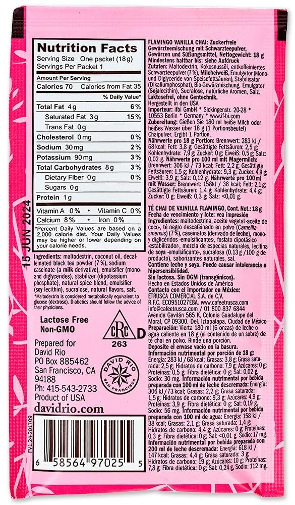 david-rio-flamingo-vanilla-chai-pulver-12x18g-entkoffeiniert image 2