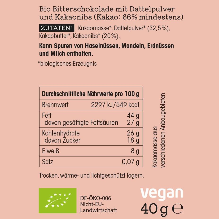dein-kakao-sechsundsechzig-pro-crunch-bitterschokolade-20x40g-vegan image 2