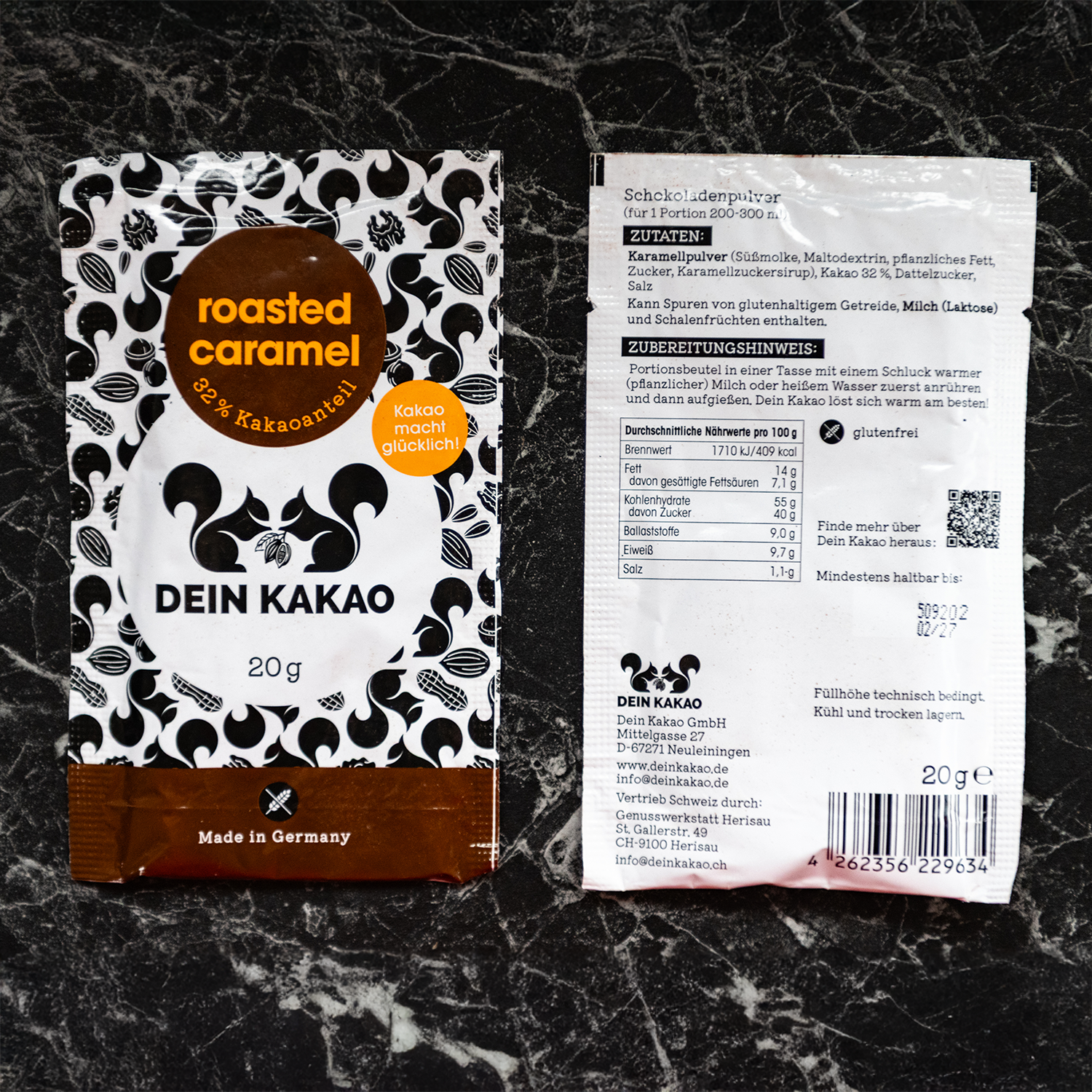dein-kakao-roasted-caramel-kakaopulver-20er-box-400-g-karamell image 2