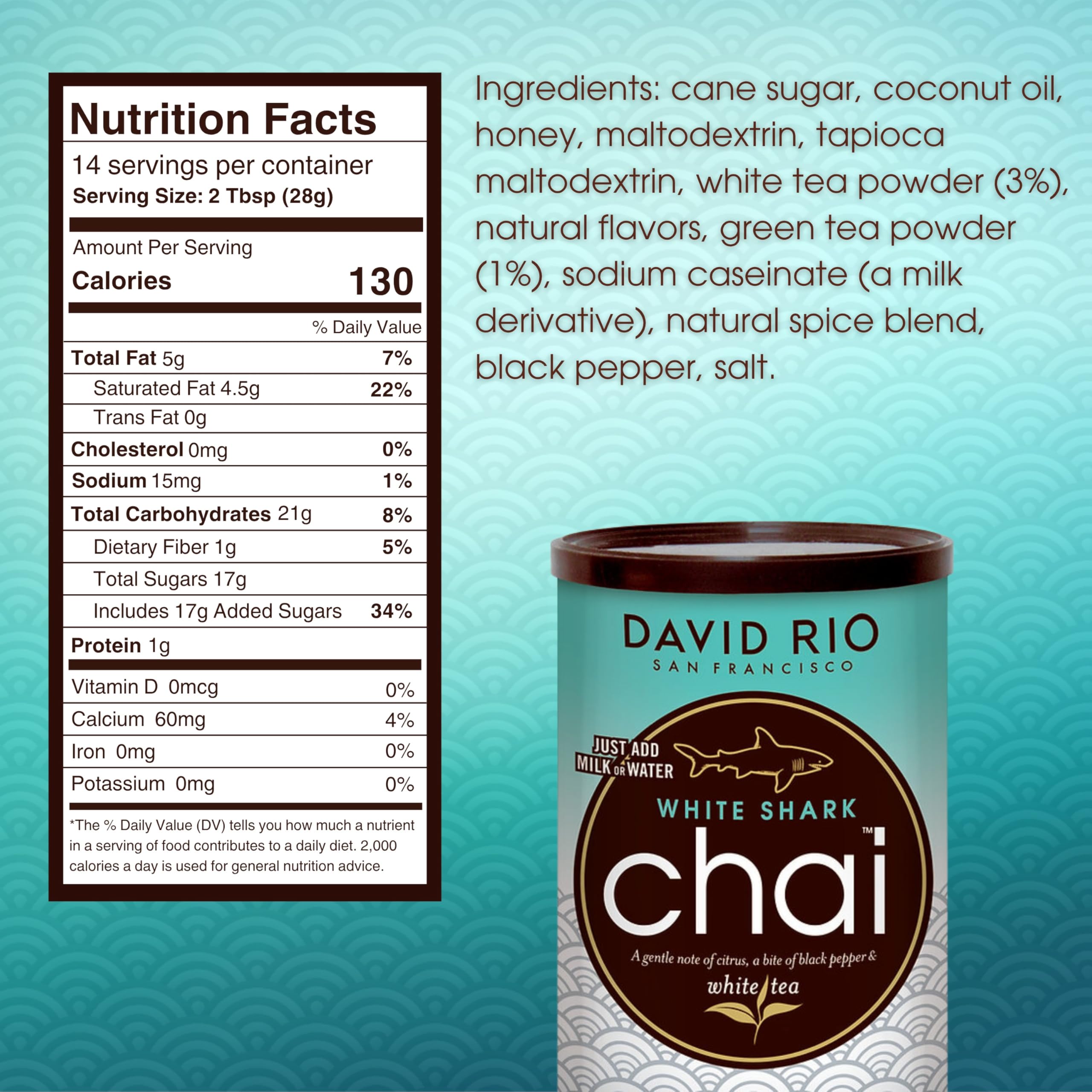 david-rio-signature-white-shark-chai-pulver-398g-wei-er-tee image 2